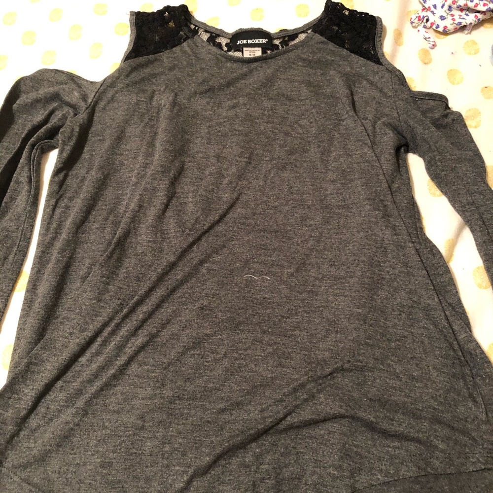 Lace cold shoulder black top joe boxer